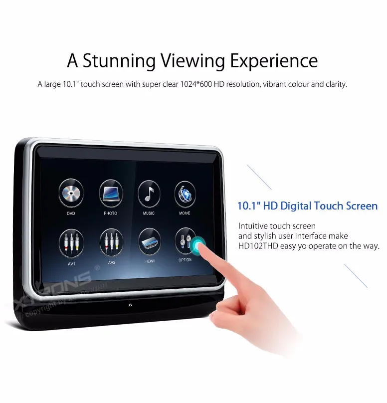 Perfect 10.1" Touch Screen Headrest Car DVD Car Headrest DVD Car Headrest Monitor DVD with 1024*600 Resolution & Front Flip Into Disc 4 Perfect 10.1" Touch Screen Headrest Car DVD Car Headrest DVD Car Headrest Monitor DVD with 1024*600 Resolution & Front Flip Into Disc 4