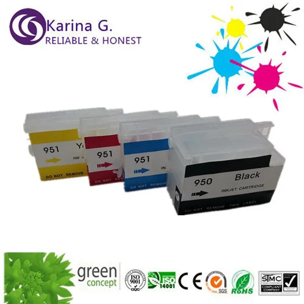 

4X Empty  Refillable ink Cartridges for HP950 HP951 for hp Officejet 8100 officejet 8600