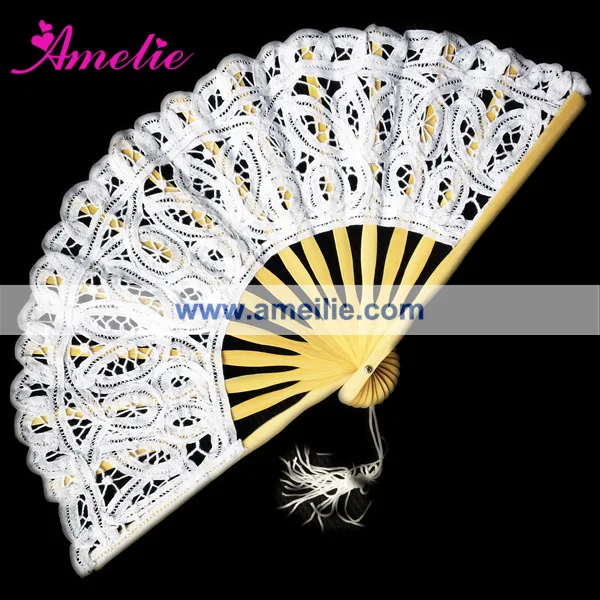 10 шт./лот Amelie Свадебные белые или бежевые баттенбергское кружево вентилятор свадебный веер для невесты подарки на вечеринку ручной вентилятор 2 размера - Цвет: 20cm white fan