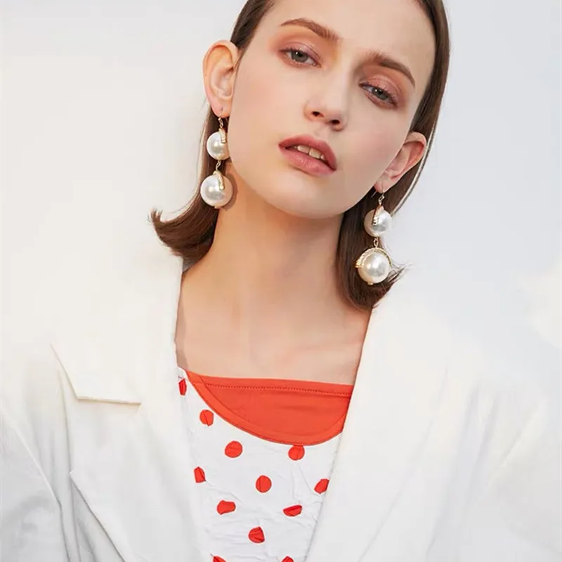 

Qiaose Pearls Stud Earrings for Women Fashion Jewelry Maxi Collection Earrings Accessories Wholesale