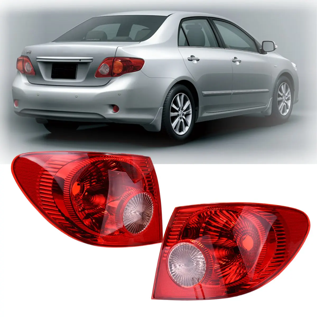 

Red Left Right Side Tail Light Brake Lamp Turn Signal Light without bulbs For Toyota Corolla 2005 2006 2007 2008 #8156002290