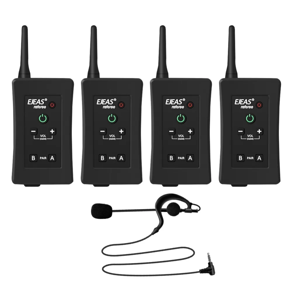 

4PCE FBIM Football Handball Referees Communicator Wireless Bluetooth Intercom Headset Speaker Real Time between Four People