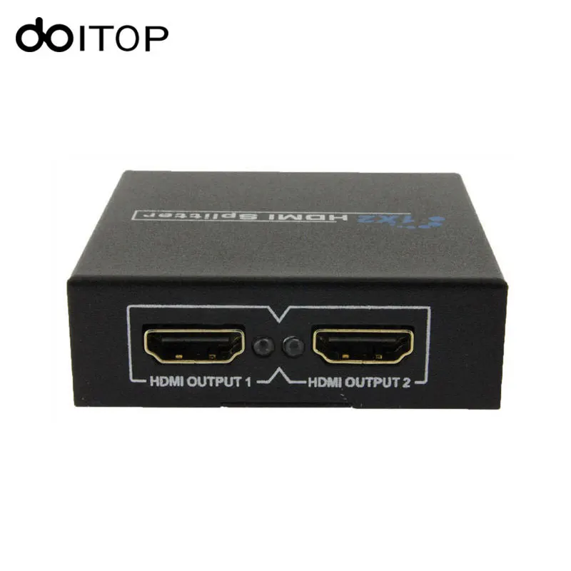 DOITOP 1 in 2 out 1X2 Port HDMI Splitter Hub Repeater Amplifier Full HD 3D 1080P Audio Cable Converter Adapter #3 |
