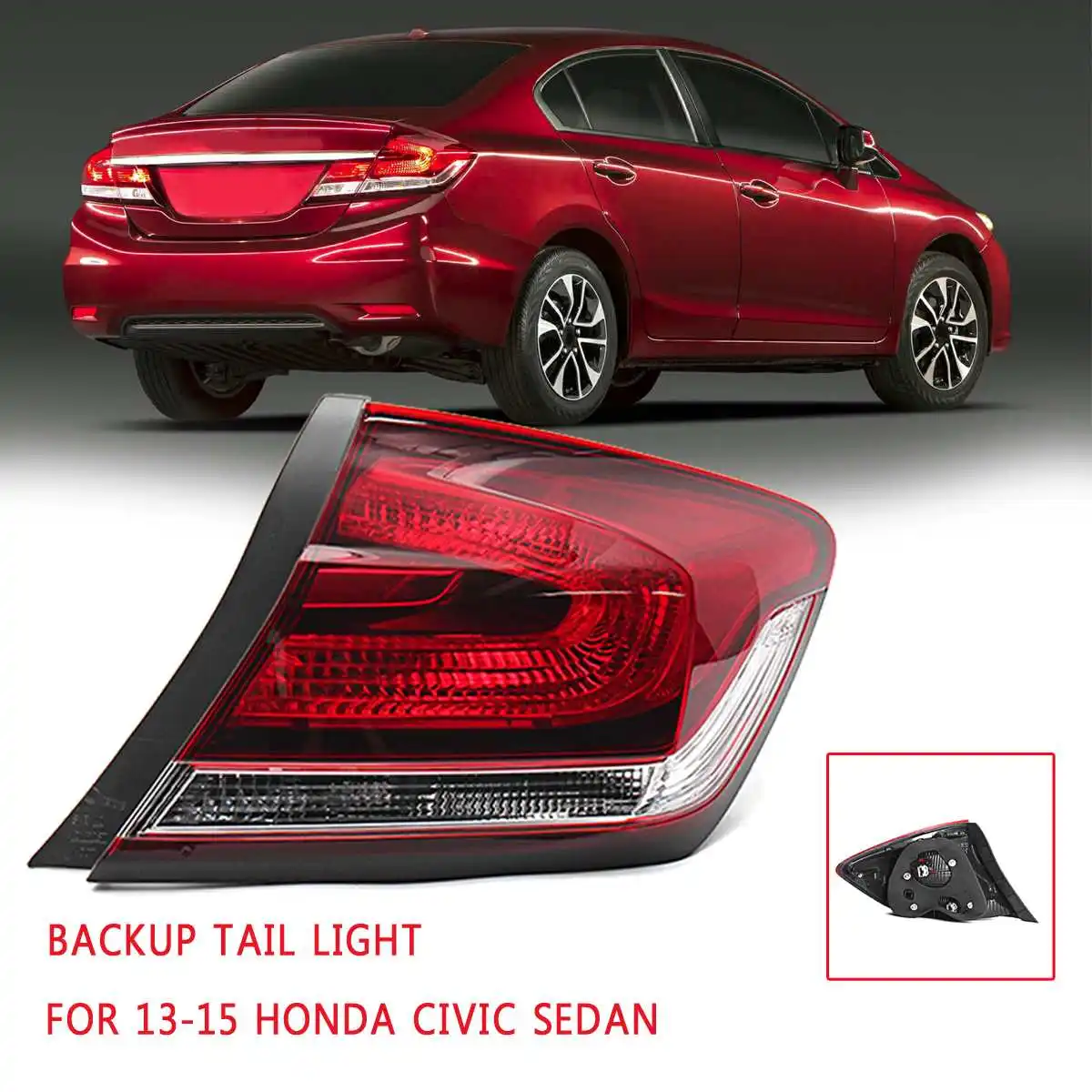 Внешний задний фонарь для Honda Для Civic Sedan 2013 наружный стоп-сигнал задний фонарь 33550TR0A51/HO2804102 - Цвет: Right side