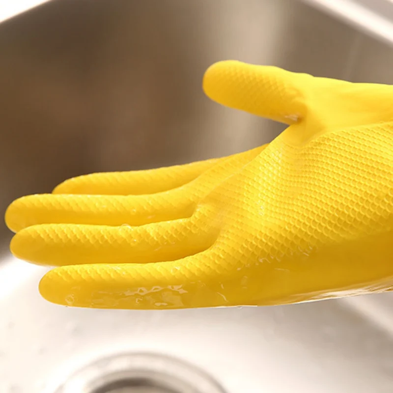 Резиновые перчатки латексные водостойкие домашние перчатки жесткий очищающий Перчатки Нескользящие зимние мытье посуды одежда кухня