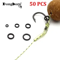 50pcs Carp Fishing Rig Rings Black Terminal Tackle 5