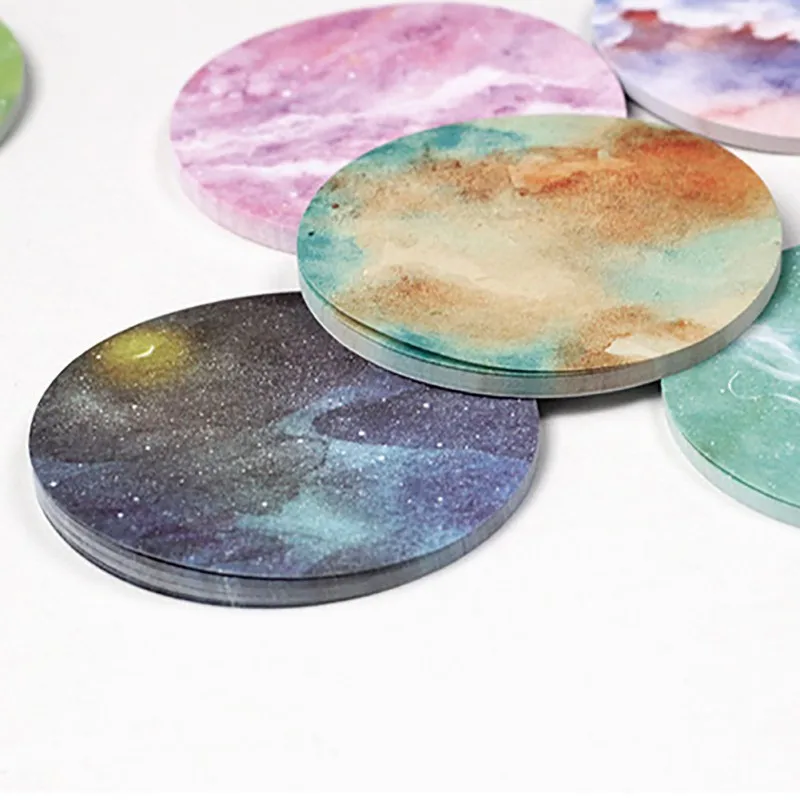 

Hot 1Pcs 30 Sheets Natural Dream Series Self-Adhesive Memo Pad Sticky Notes Bookmark Office School Supplies