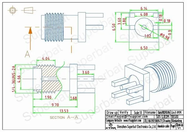 Superbat 10 шт. sma-разъем РФ конец launch Jack принимающий pcb-разъем. 062 ''(1,57 мм) короткая версия