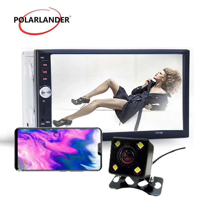 Radio de coche de 7 pulgadas 2 din estéreo coche Auto electrónico Bluetooth espejo enlace Autoradio radio reproductor de casete auto cintas W /cámara USB