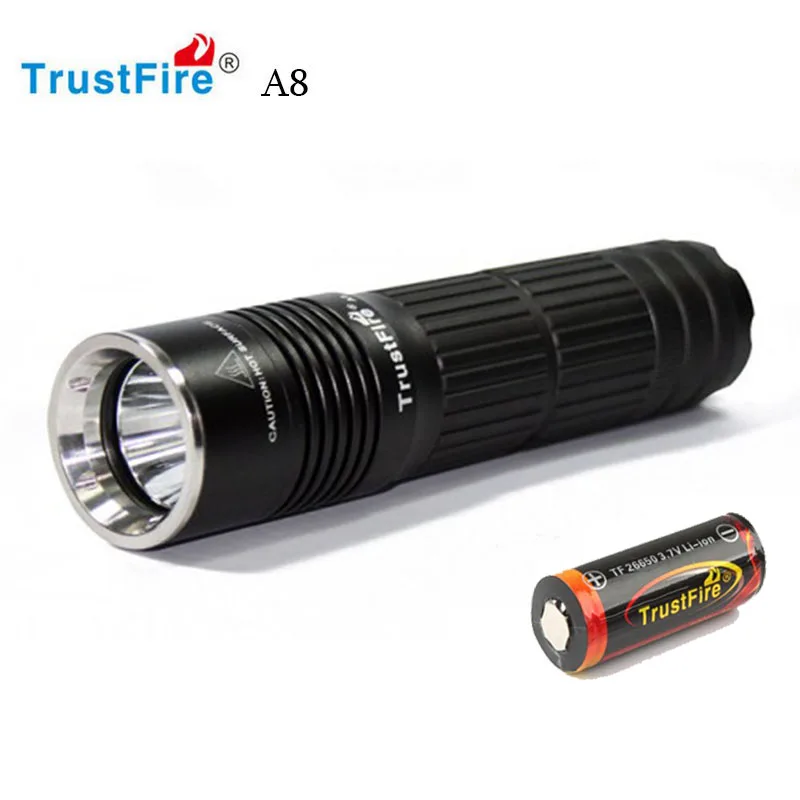 

TrustFire A8 Torch 5 Mode 1000 Lumens CREE XM-L T6 LED Flashlight Hiking Camping Torch with 1*26650 Battery