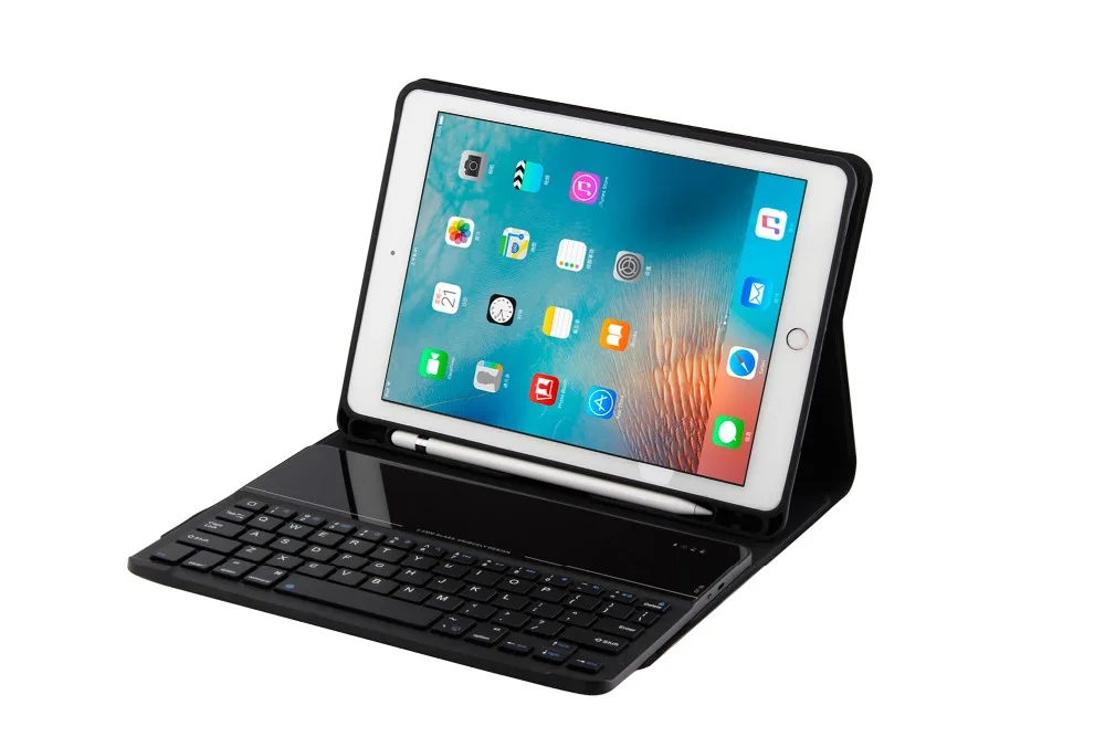 Закаленное стекло Bluetooth Съемная Беспроводная клавиатура карандаш держатель Чехол подставка для iPad Pro 9,7 iPad 2017 2018 Air 1 2 9,7