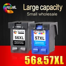 2Pcs 56XL 57XL for HP 56 57 Ink cartridge C6656A C6657A use For HP Deskjet 450CI