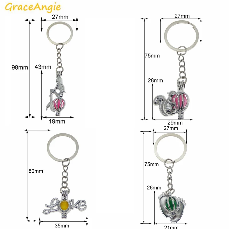 GraceAngie 1 шт. блестящий серебряный цвет жемчужный бисер клетка медальон Русалка