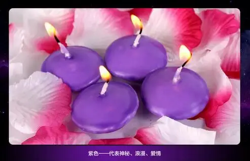 purple 100 шт.! Романтические плавающие свечи без запаха круглой формы, восковые свечи для самостоятельного изготовления свадебных вечеринок, товары для украшения дома - Цвет: purple