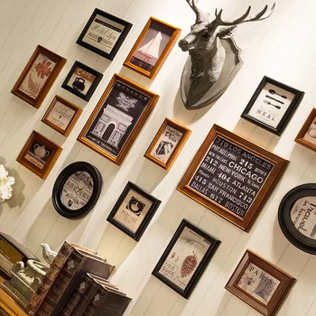 

Vintage Photo Frame Wooden Photo Frames High Quality Picture Frames Wall Frame Set Home Decoration Cadre Photo Moderne