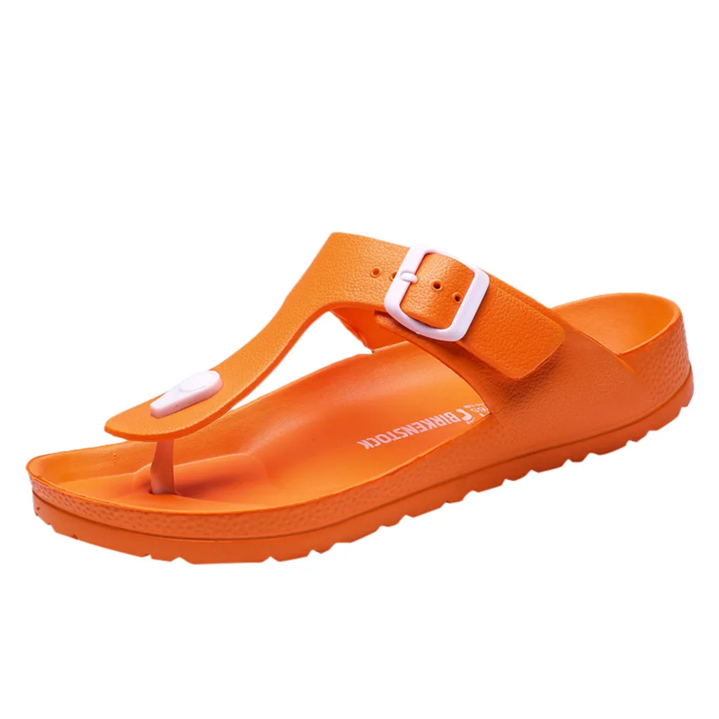 

SAGACE 2019 Men's Summer Slippers Flip-Slip Thick-Sleeve Flat Beach Flip-Flops Breathable Shoes Flat Shoes Slippers