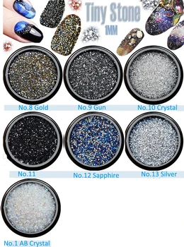 

New shiny mine nail micro drill 1.1mm nail paste drill with Approx 1440 micro diamonds (pointed bottom)- 7 colors