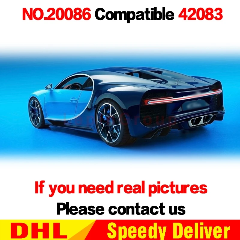 DHL LP 20086 Technic Bugattieding с функцией питания автомобильный набор leoggings 42083 строительные кубики, детские игрушки Рождественский подарок