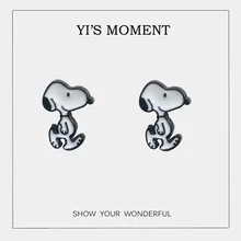 Подарок на день рождения серьги-гвоздики с эмалью собаки серьги для детей