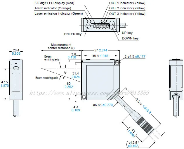 HL-G103-S-J HL-G105-S-J диффузного отражающего типа компактный лазерный датчик перемещения 100% Новый оригинальный