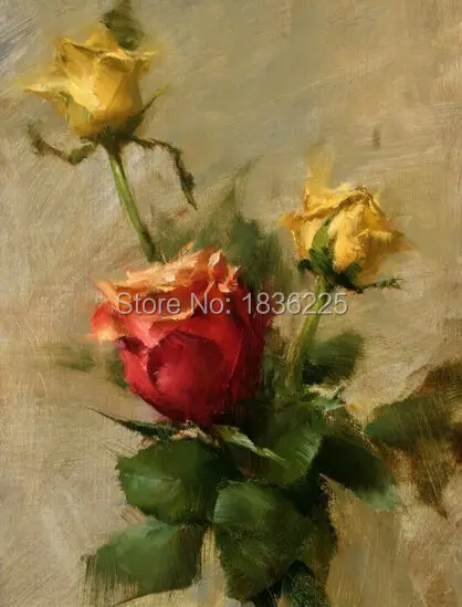 3d rose flower oil painting
