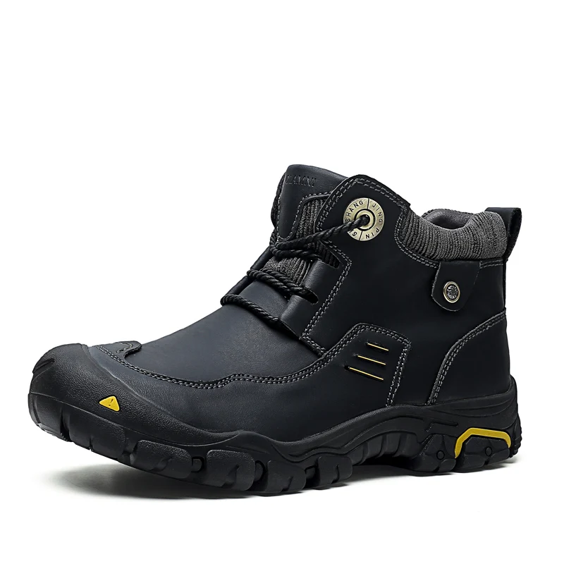 

HOMASS Men's Sneakers Outdoor Hiking Shoes Waterproof Genuine Leather Shoes Mens Breathable Nonslip Climbing Shoes Hunting Boots