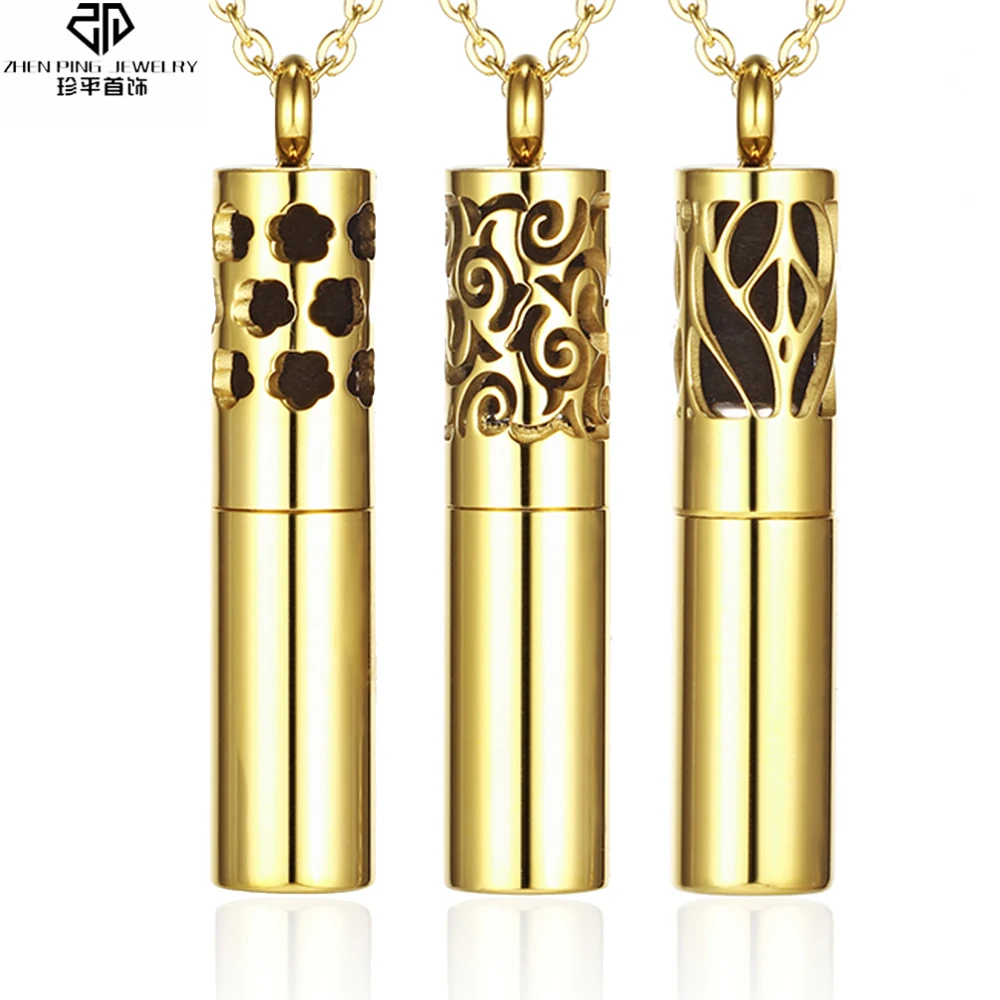 

Essential Oil Diffuser Locket Necklace Stainless Steel Perfume Diffuser Whistle Jewelry Gold Color Oil Container Pendant