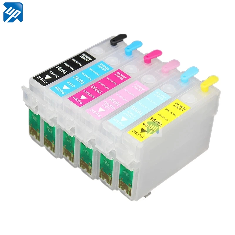 5 комплектов T0791 для Epson Stylus Photo R1400 1430 PX700W PX800FW P50 PX830FWD перезаправляемый картридж |