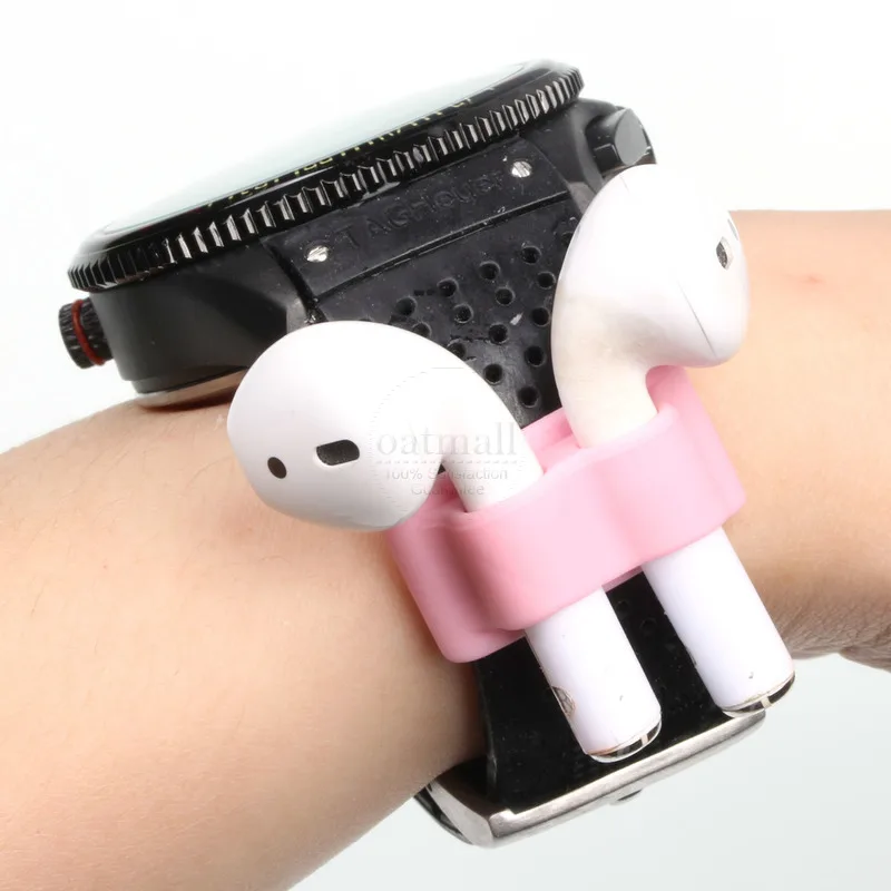 Silicone Cover For Apple Airpods Air Pods 2 1 i60 i80 TWS Charging Case Anti-lost Straps Earphone Protector Watch Band Holder