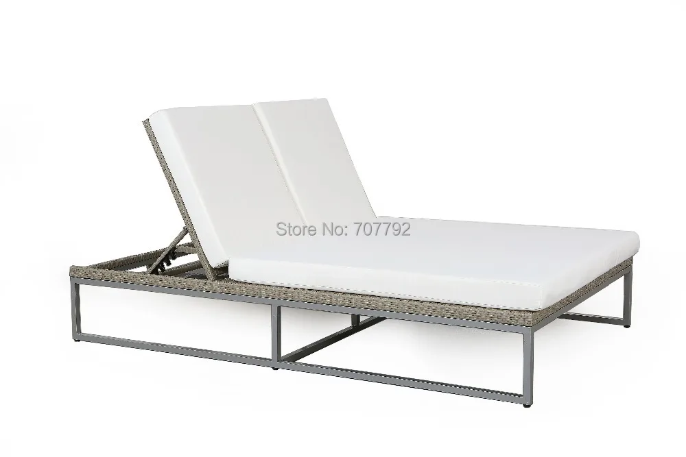 

Modern design patio rattan wicker double beach bed sofa