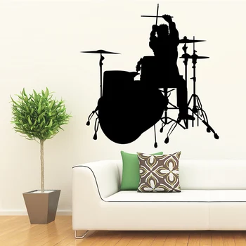 

Drum Beating Music Wall Sticker for Kids Room Bedroom Home Deocr Wall Art Decal Mural Decorative Stikcers