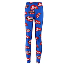 Эластичные повседневные штаны с 3D Цифровым принтом рисунок красные губы женские Леггинсы 7 размеров одежда для фитнеса