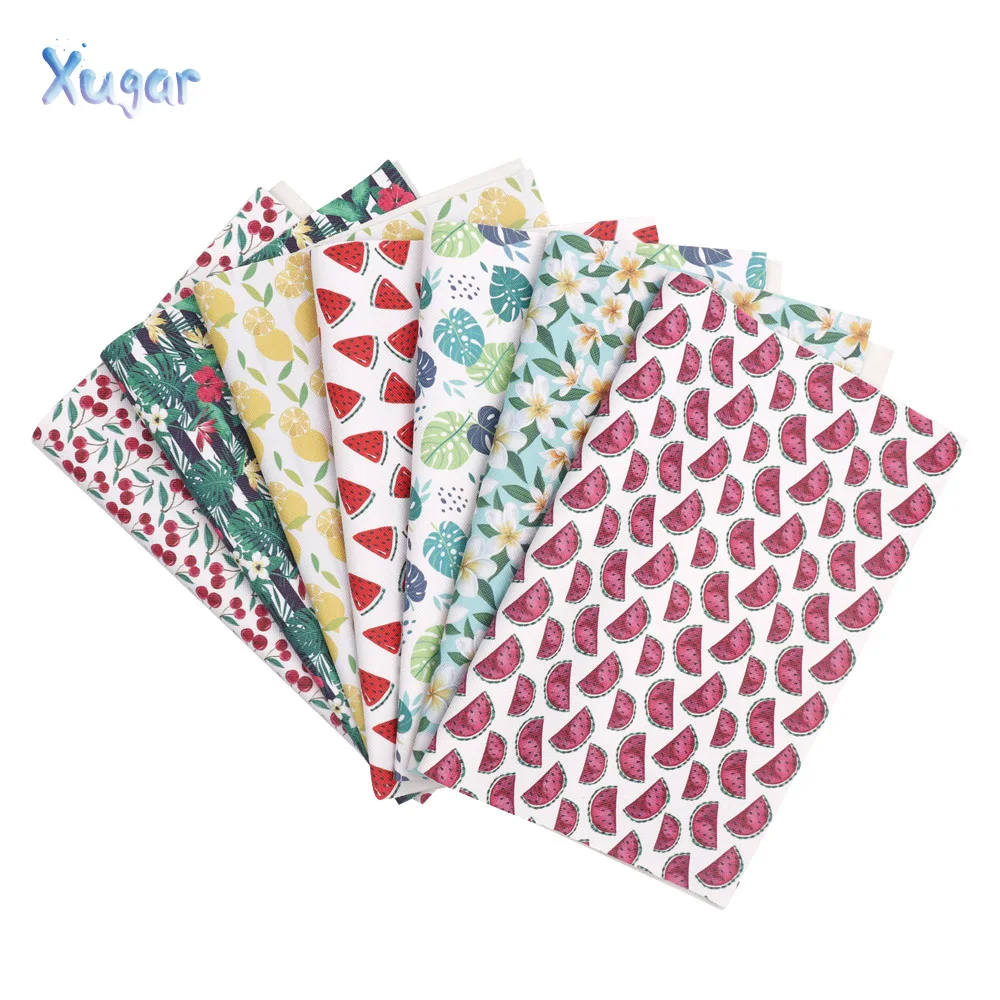 Аксессуары Xugar 22*30 см арбуз фрукты цветочный принт искусственная кожа ткань | Синтетическая кожа -33010123733