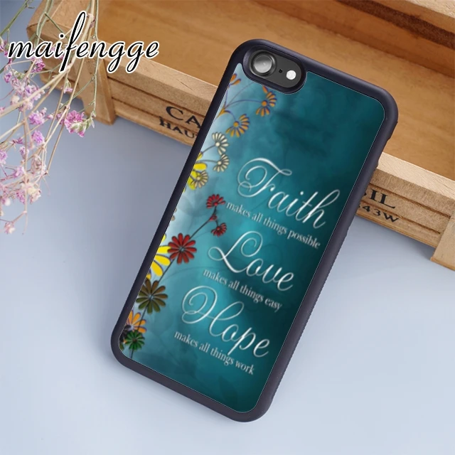 Maifengge чехол для телефона с цветочным принтом вера любви надеюсь на iPhone 5 6s 7 8 plus 11 12