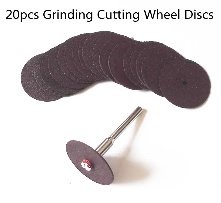 New Arrival 20pcs 22mm Resin Grinding Cutting Wheel Discs + Mandrel for