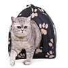 Maison pour chat et lit pour animaux domestiques, 5 couleurs Beige et rouge violet, kaki, noir, avec rayure pour patte, blanc, avec rayure pour patte ► Photo 2/6