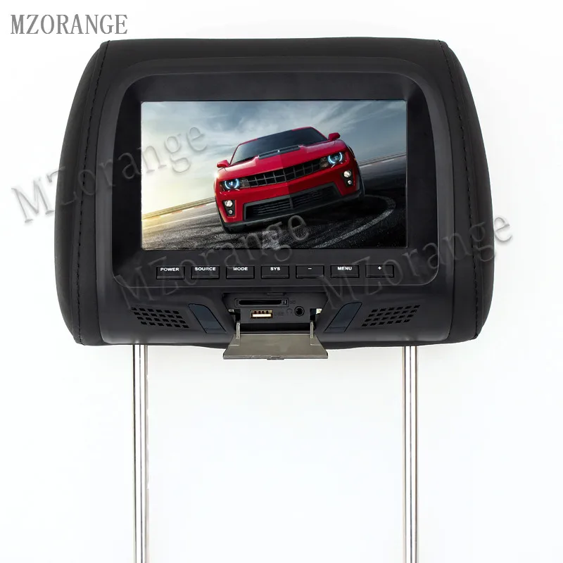 MZORANGE 7 дюймов Автомобильный подголовник монитор TFT-LED экран Подушка монитор с AV USB SD MP5 FM динамик 3 цвета на выбор SH7048-MP5