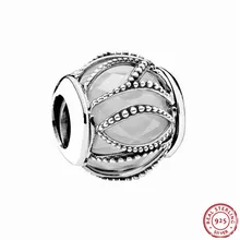 Популярные стерлингового серебра 925 прозрачный CZ с переплетающимся узором Сияющие Талисман из бусин ручной работы Fit PANDORA Подвески для женщин ювелирных изделий FL434