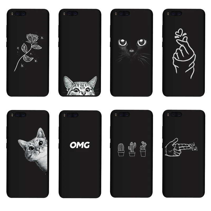 

QAQsam 5.15" Soft Silicone For Xiaomi Mi6 Mi 6 Case Cover Painting Matte Phone Cases Funda
