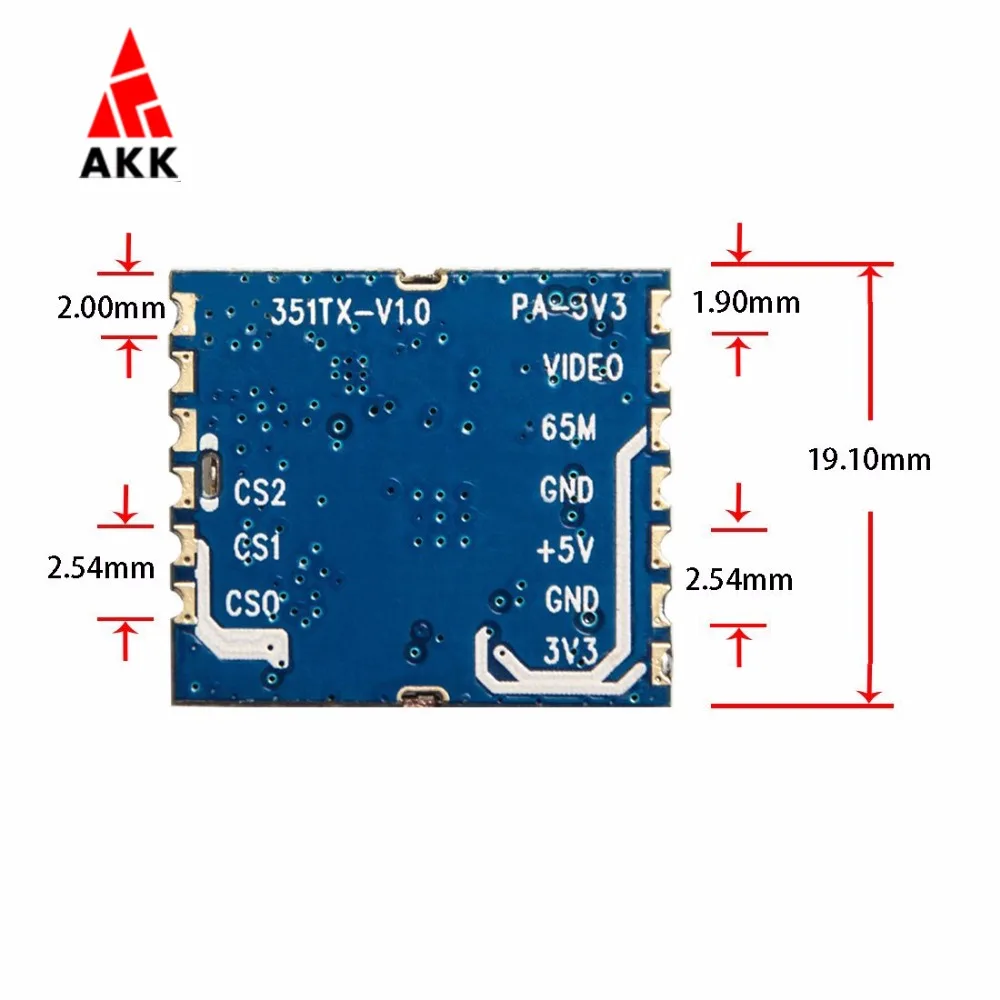 

AKK K351T 5.8GHz 40CH FPV Transmitter Module for Racing Drone DIY Build