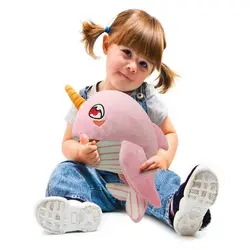Музыкальная хлопковая плюшевая мягкая игрушка для маленьких детей подарок на день рождения розовый