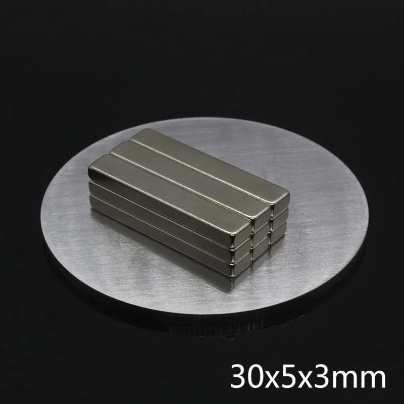 10pcs N35 Bulk Super Strong Strip Block Bar Long Magnets Rare Earth permanent 30 mm x 5 mm x 3 mm ndfeb Neodymium neodimio imane