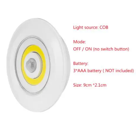 Активированный движение Ночной светильник шкаф коридор шкаф светодиодный сенсорный светильник Настенный аварийный светильник прихожая спальня дом - Испускаемый цвет: Round
