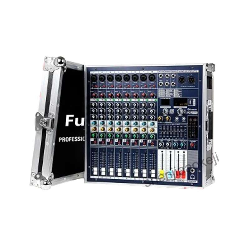 

professional power mixer High-power dual LCD professional mixer with stage cabinet Bluetooth reverb effect 220V (50Hz) 1800w*2