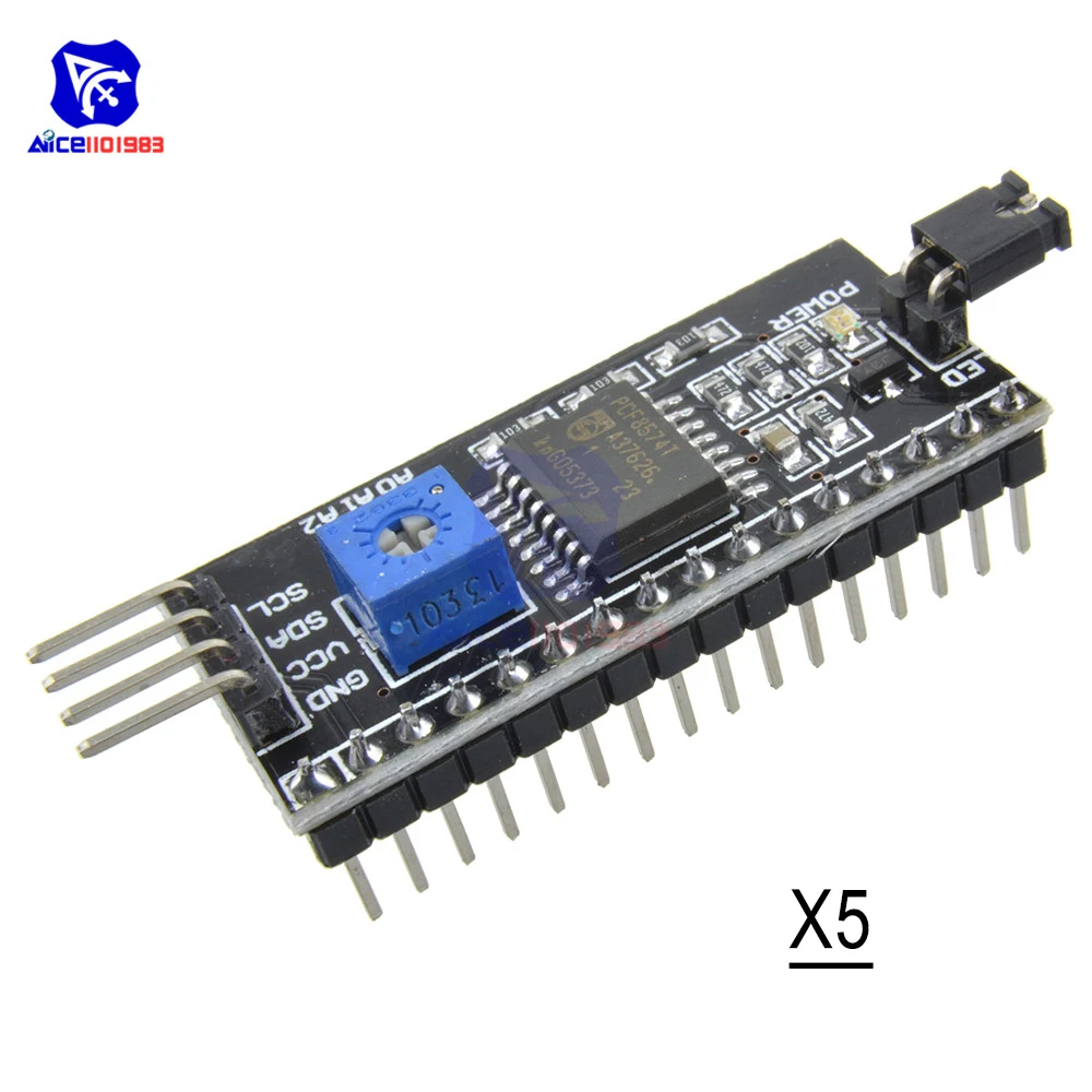 5pcs New IIC I2C TWI SPI Serial Interface Board Module Port For 1602 LCD Display