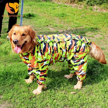 

Summer Large Dog Camouflage Raincoat Pet Jumpsuit Dog Raincoat Clothes Appreal for Labrador Golden Retreiver DOGGYZSTYLE