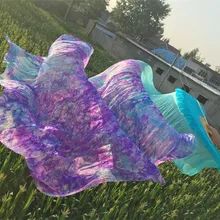 Градиент галстук окрашенная танец живота веер вуаль 150/180 см/210 Бамбук Длинные вентиляторы для танцовщицы практика сценическое представление шоу