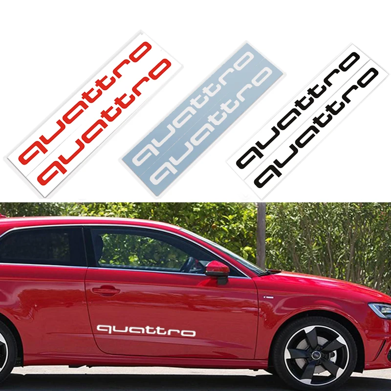 2 шт. Светоотражающие Кузов заднего зеркале Стикеры наклейка Quattro логотип для Audi A4