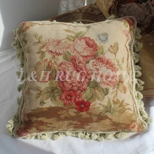 15 K 1" X 18" игольная подушка, ручной работы шерстяная подушка с цветочным дизайном без вставок