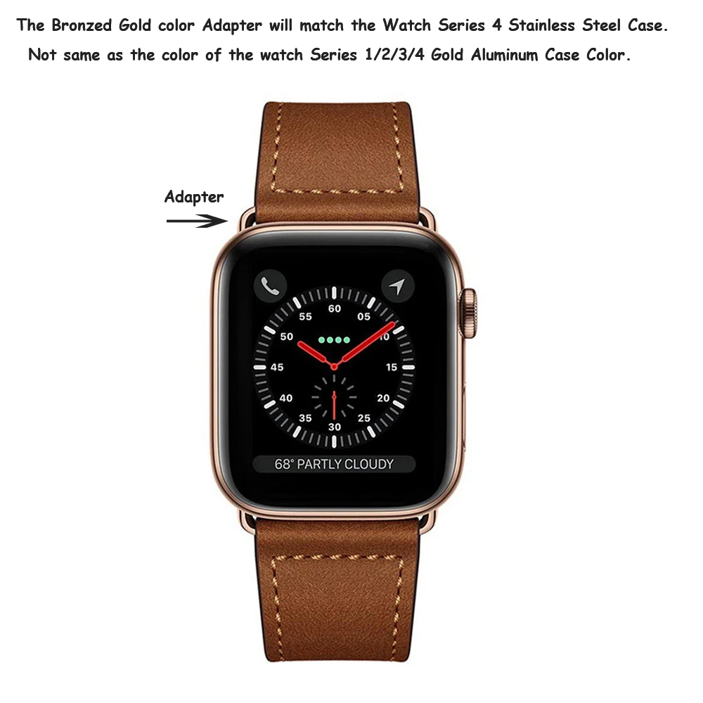 Ремешок из натуральной кожи для Apple Watch 4 44 мм 40 мм серия 4 3 2 1 Классический стиль Iwatch Ремешки для наручных часов для Apple Watch 42 мм 38 мм